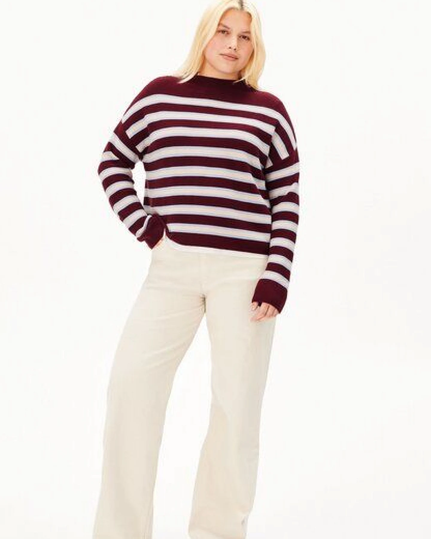 ARMEDANGELS MERINAA STRIPED Damen Strickpullover aus100% Bio-Baumwolle – Ansicht 4
