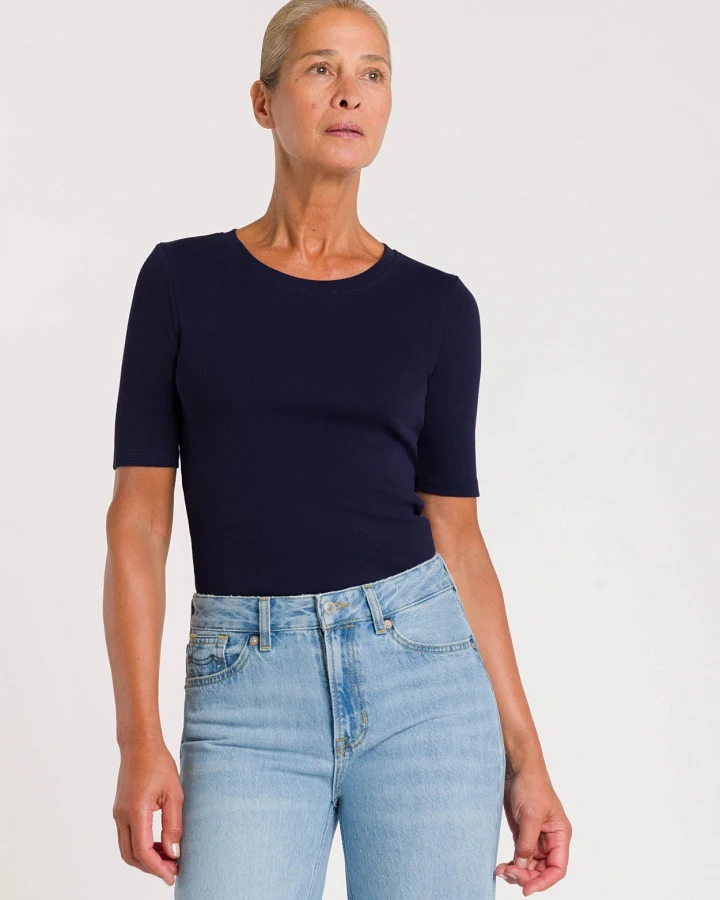 Kings of Indigo Damen vegan T-Shirt Rina Peacoat Navy