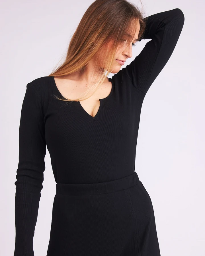 Baìge the Label Damen vegan Longsleeve Brooke Schwarz