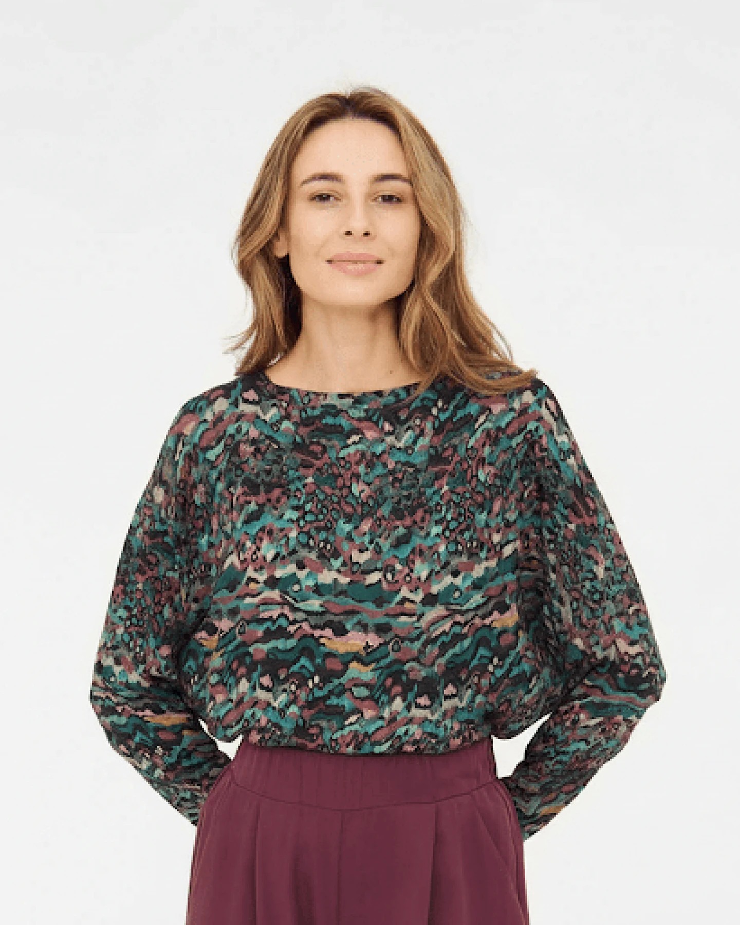 WiDDA Damen vegan Longsleeve Slabby Mehrfarbig – Ansicht 2