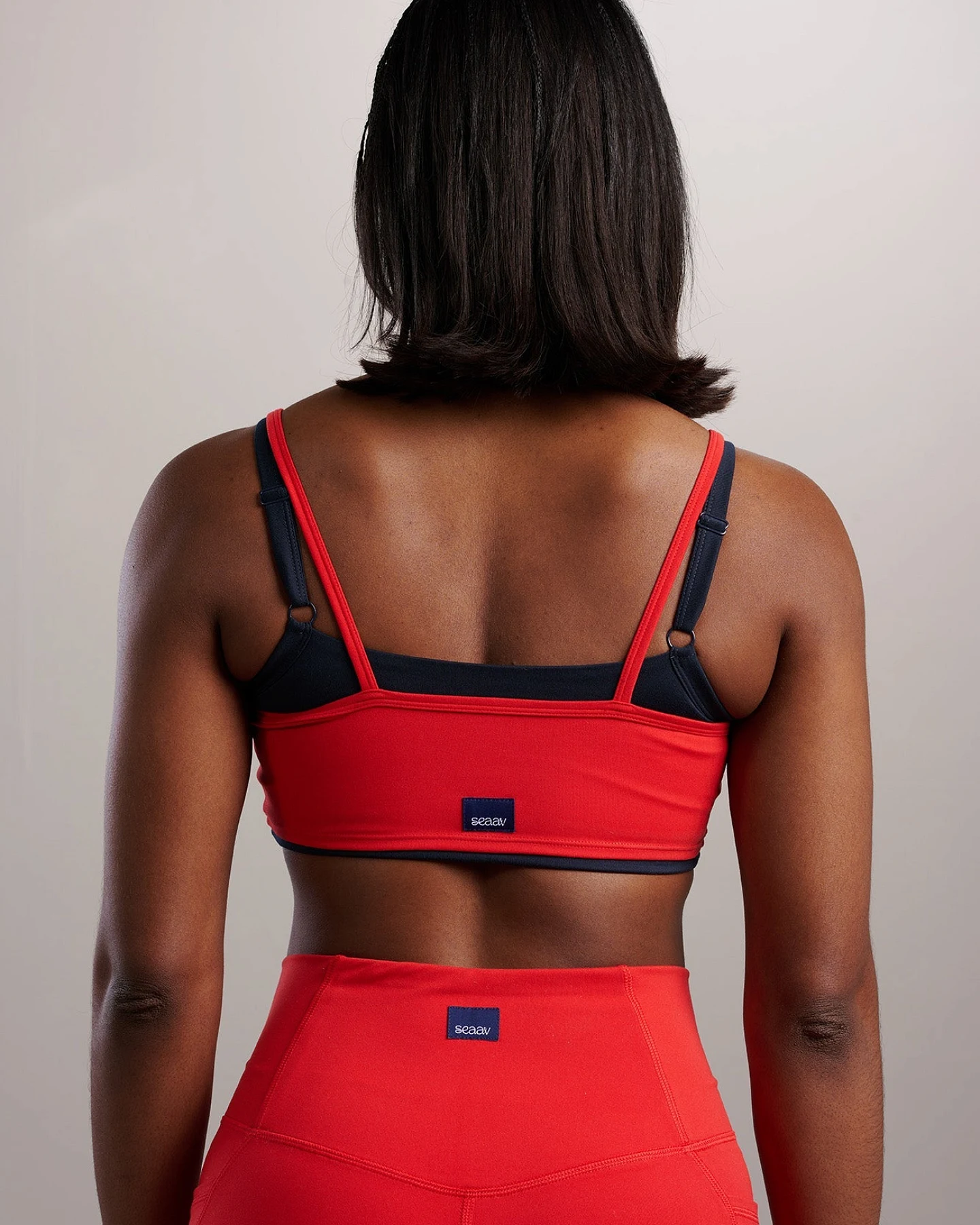 SEAAV Damen vegan Sport-Bh Liftline Layered Rot – Ansicht 2