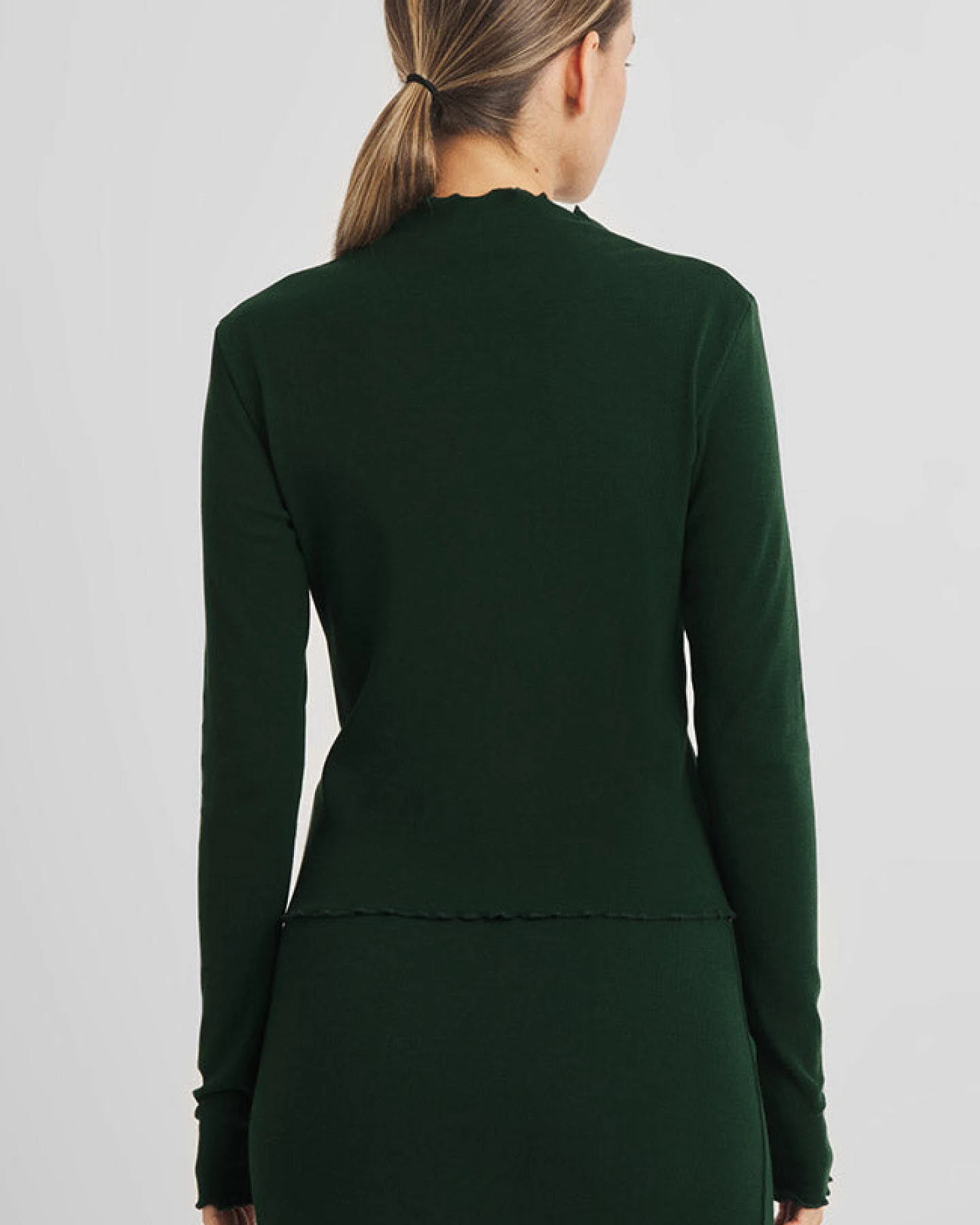 DEDICATED Damen vegan Top Ryd Rib Dunkelgrün – Ansicht 2