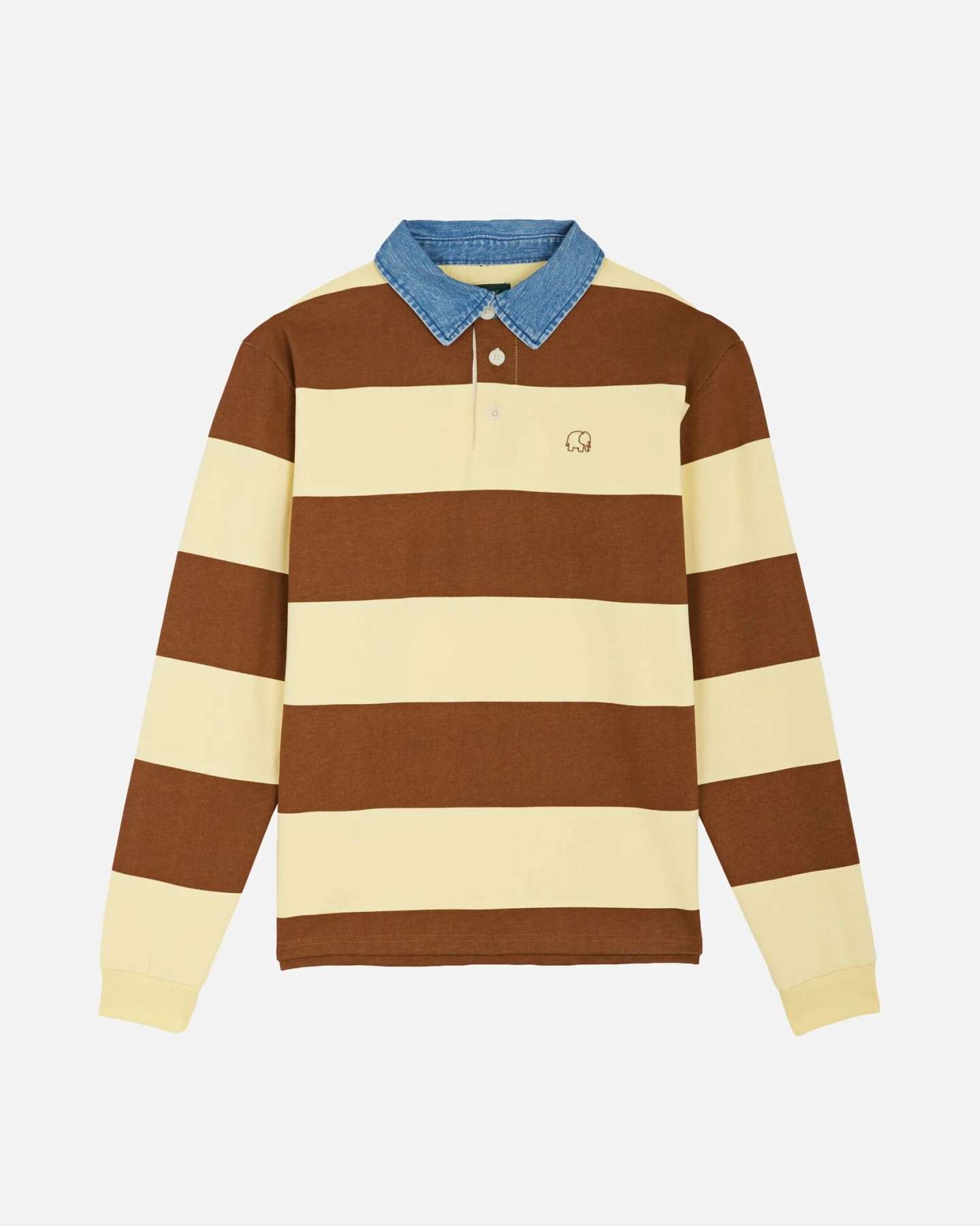 Trendsplant Herren vegan Sweater Yard Rugby-Polo Cappuccino/Banane – Ansicht 2