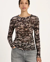 Produktseite: Langarmshirt Print Animal Stripes Rosa