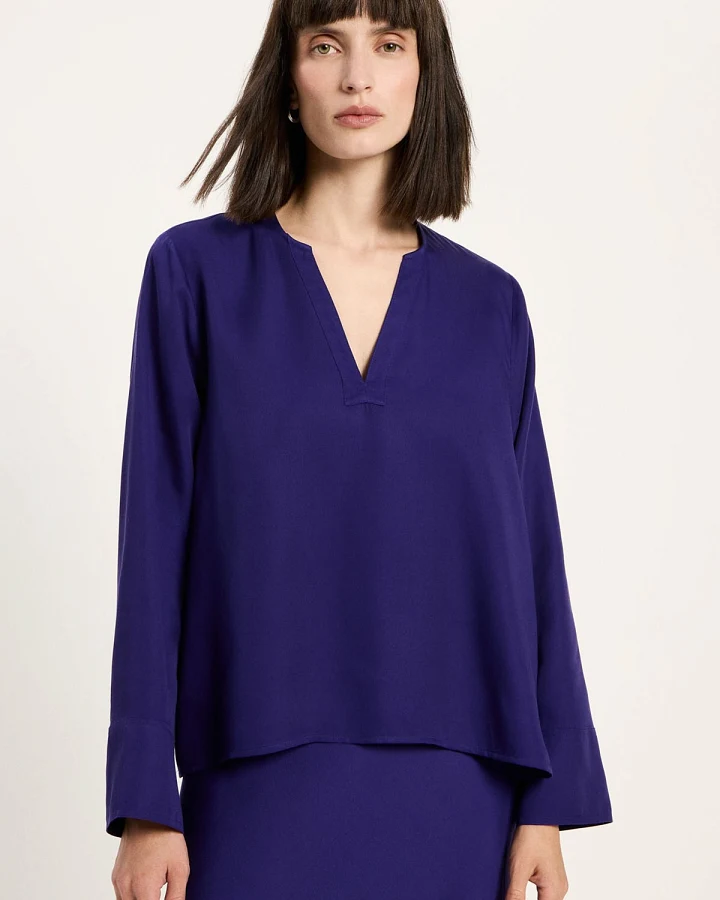 Bluse Tencel Blau