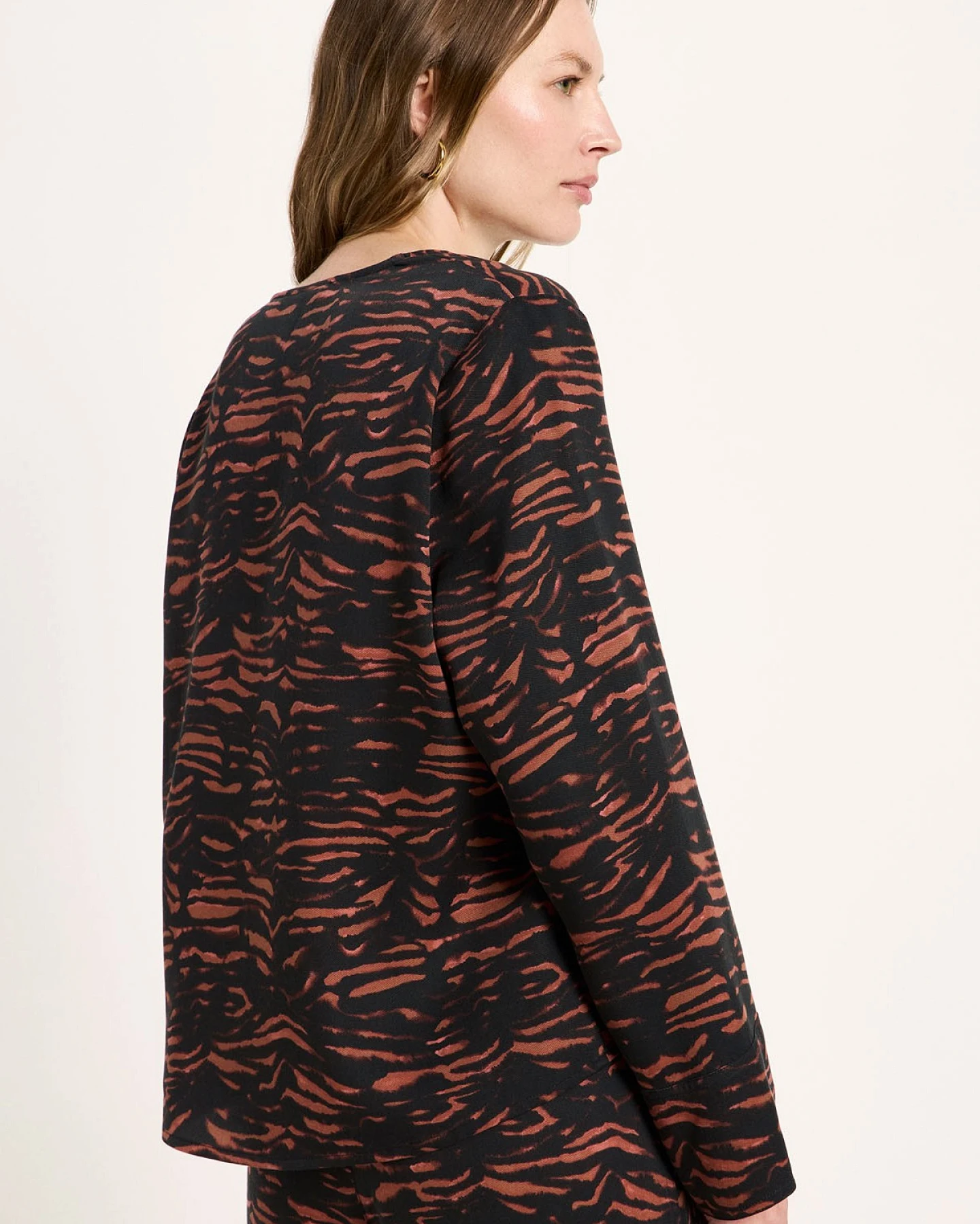 Bluse Tencel Animal Stripes Braun – Ansicht 3