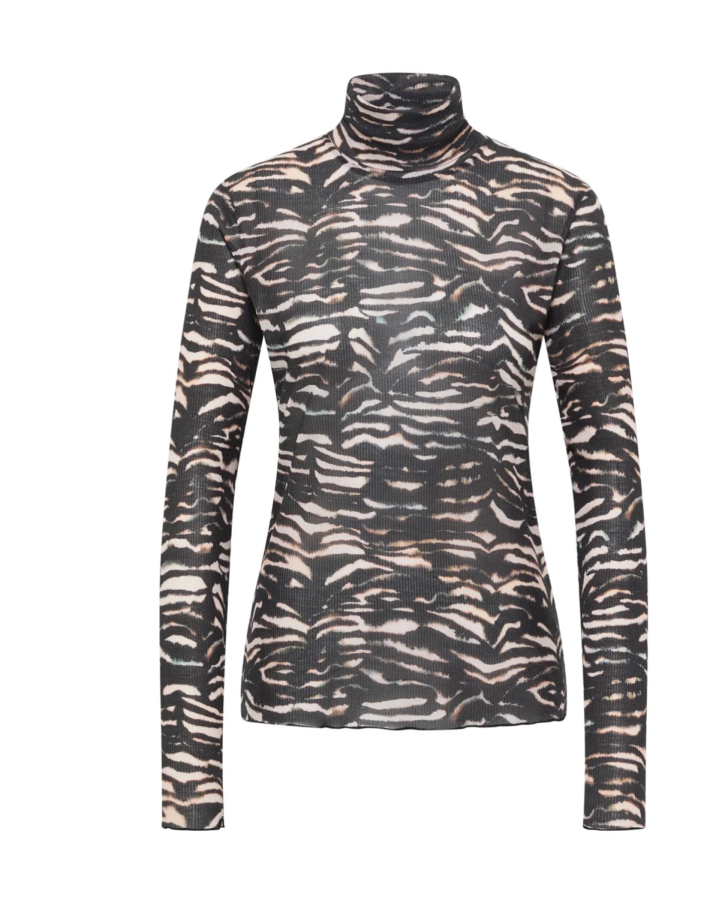 Longsleeve Rollkragen Animal Stripes Rosa – Ansicht 5