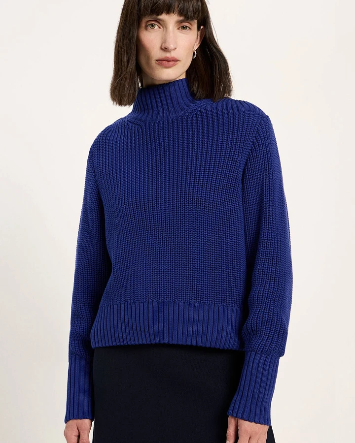 Strickpullover Grobstrick Blau
