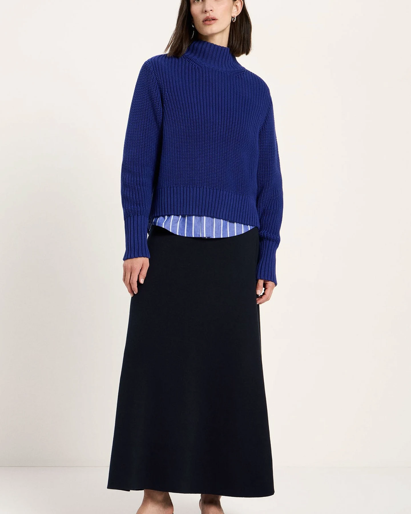Strickpullover Grobstrick Blau – Ansicht 4