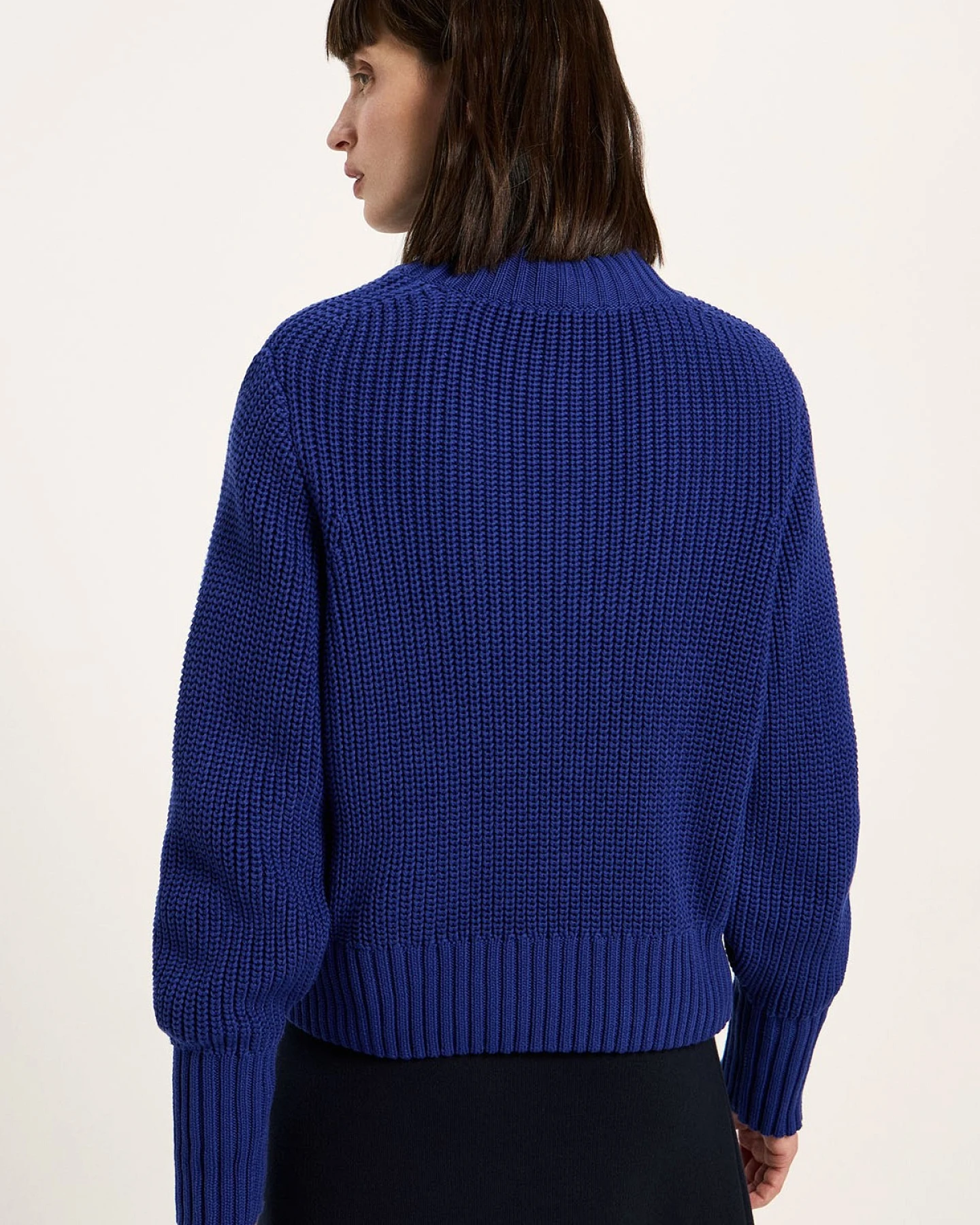 Strickpullover Grobstrick Blau – Ansicht 3