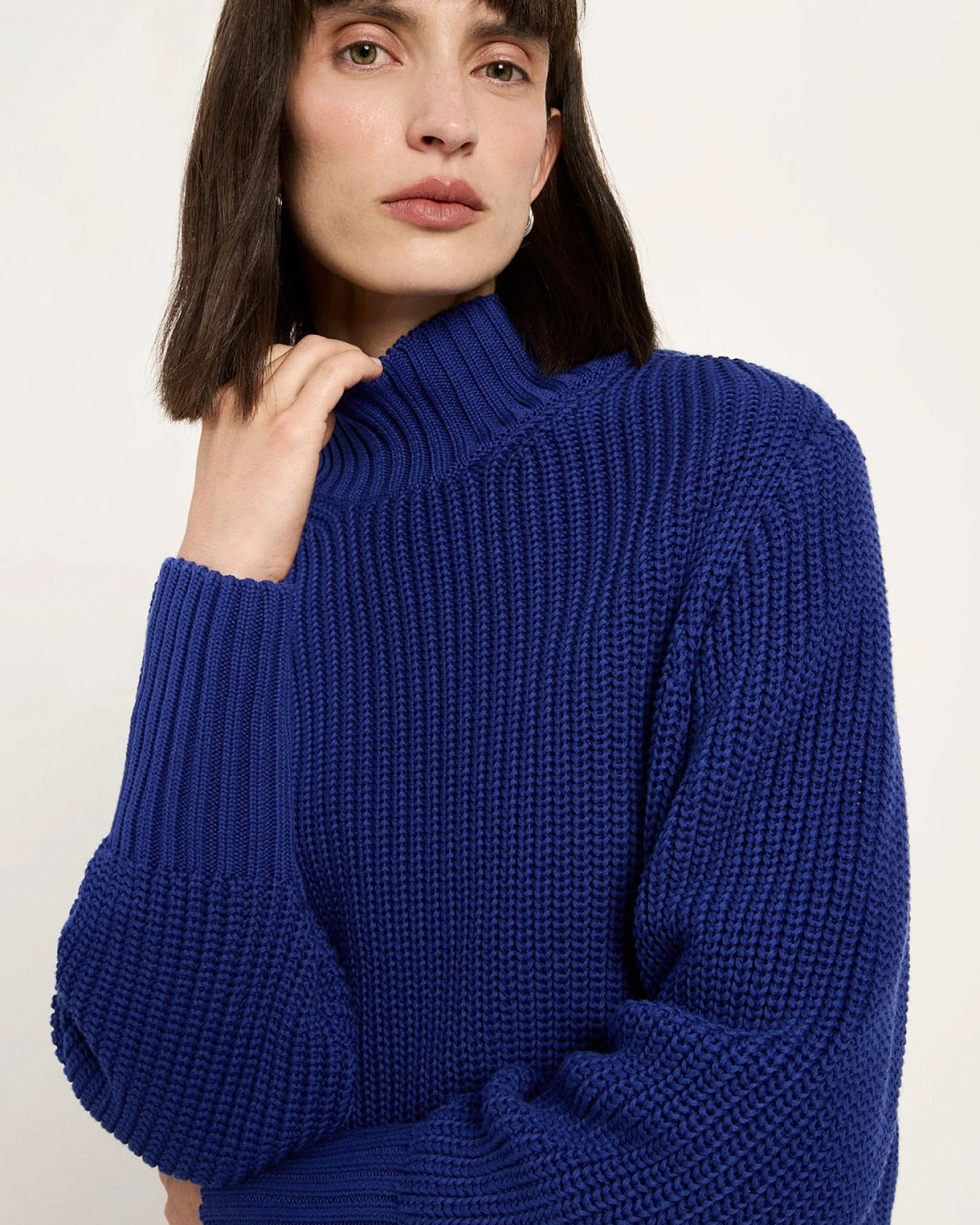 Strickpullover Grobstrick Blau – Ansicht 2