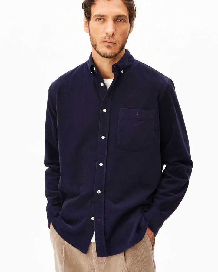 Produktseite: Hemd Corduroy Longsleeve Dunkelblau