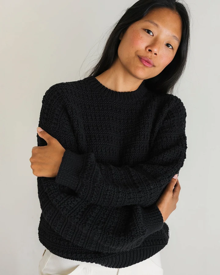 TWOTHIRDS Damen vegan Pullover Touquet Schwarz