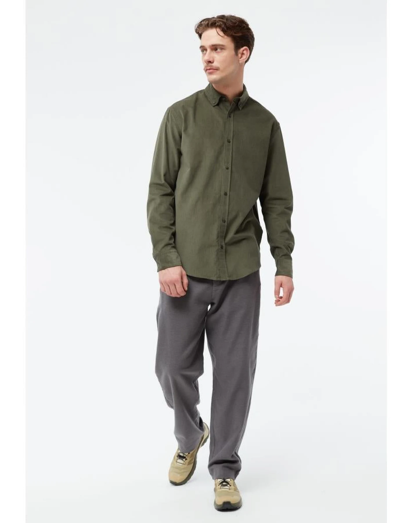 Givn Herren vegan Hemd Fabio Dark Khaki – Ansicht 2
