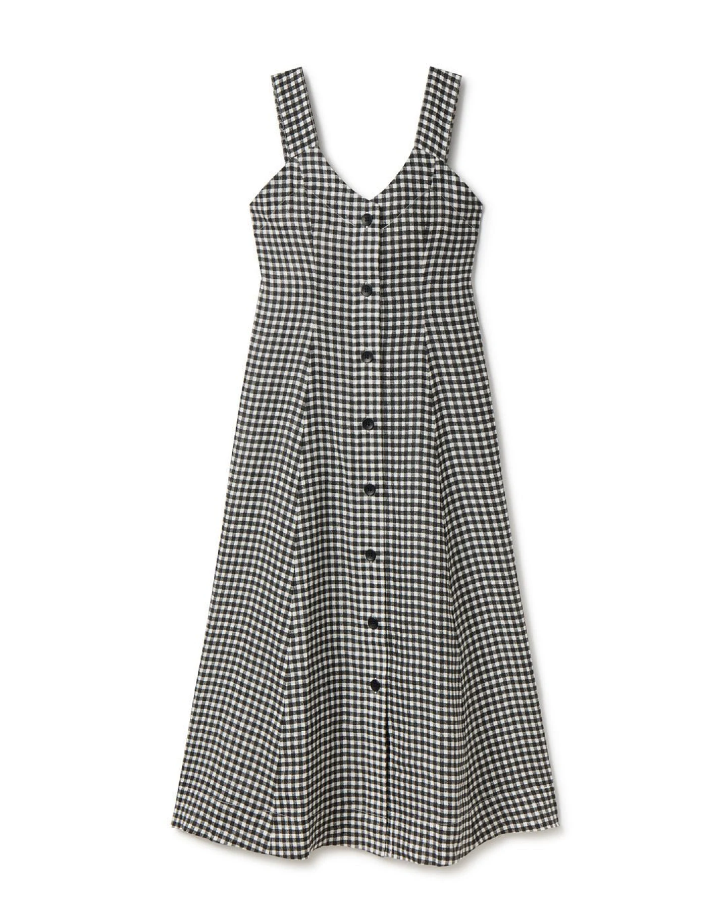 TWOTHIRDS Damen vegan Kleid Medni Vichy Schwarz Und Weiß – Ansicht 2