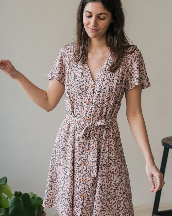 TWOTHIRDS Damen vegan Kleid Ewing Dusty Coral