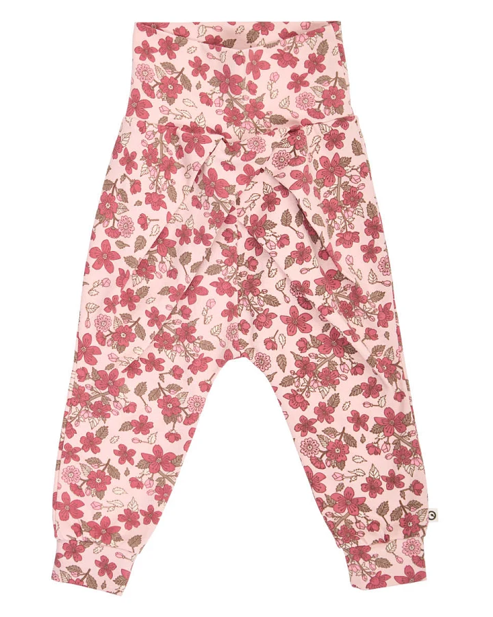 Müsli - Bund-Hose geblümt mit Raffungen baby blush