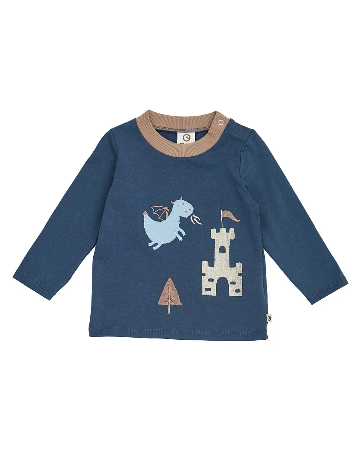 Müsli - Langarmshirt "kleiner Drache" baby navy