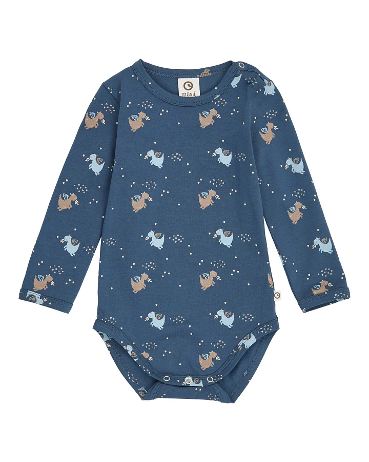 Müsli - Body "kleiner Drache" baby navy