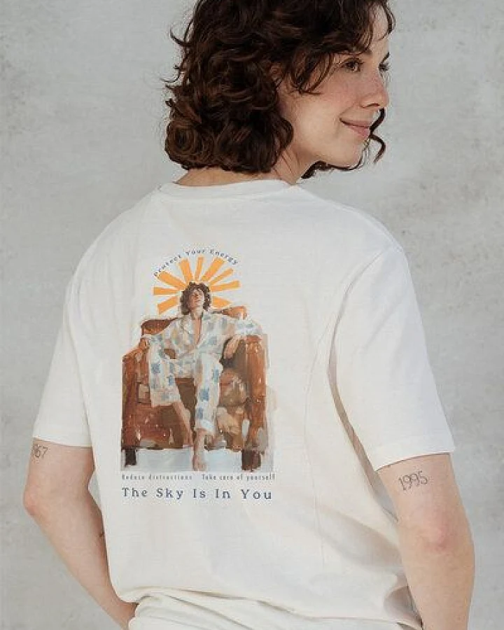 Kultgut Artdesign - Shirt aus recycelter Biobaumwolle / Protect your Energy