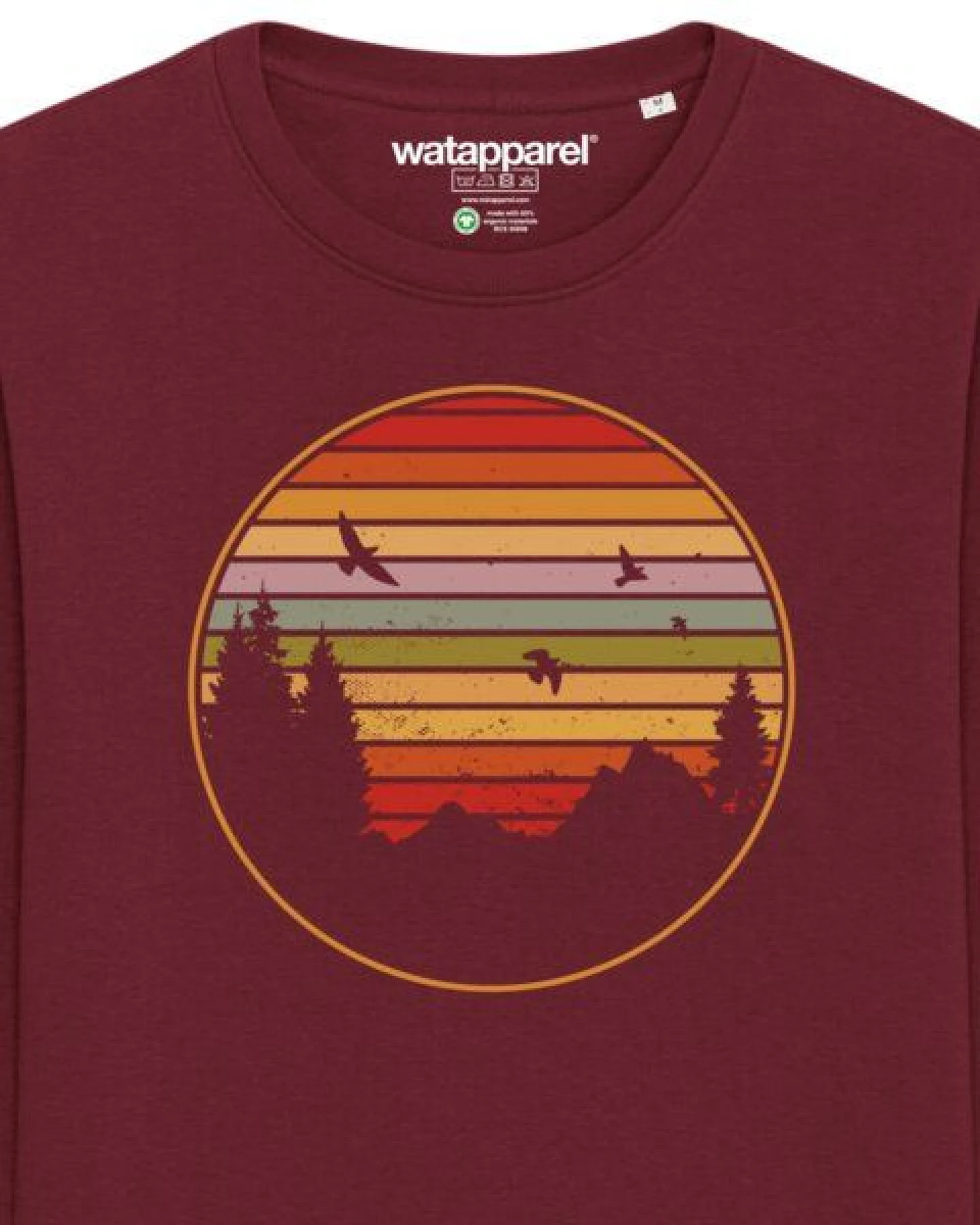 watapparel Sweatshirt Unisex Sunset Berge & Tannen – Ansicht 3