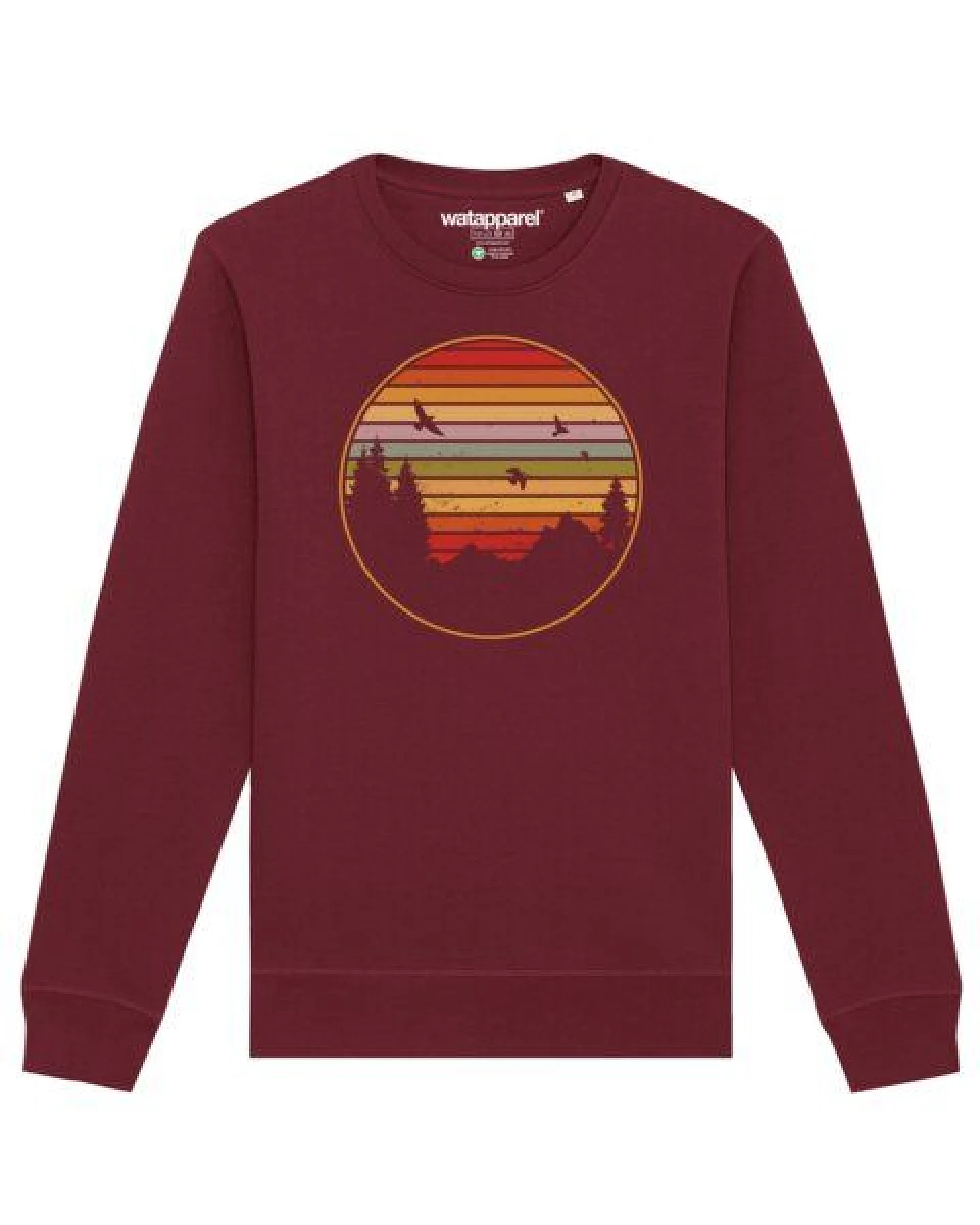 watapparel Sweatshirt Unisex Sunset Berge & Tannen – Ansicht 2