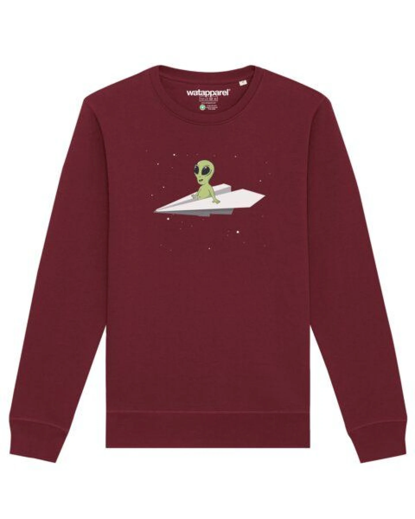 watapparel Sweatshirt Unisex Alien on a paper plane – Ansicht 2