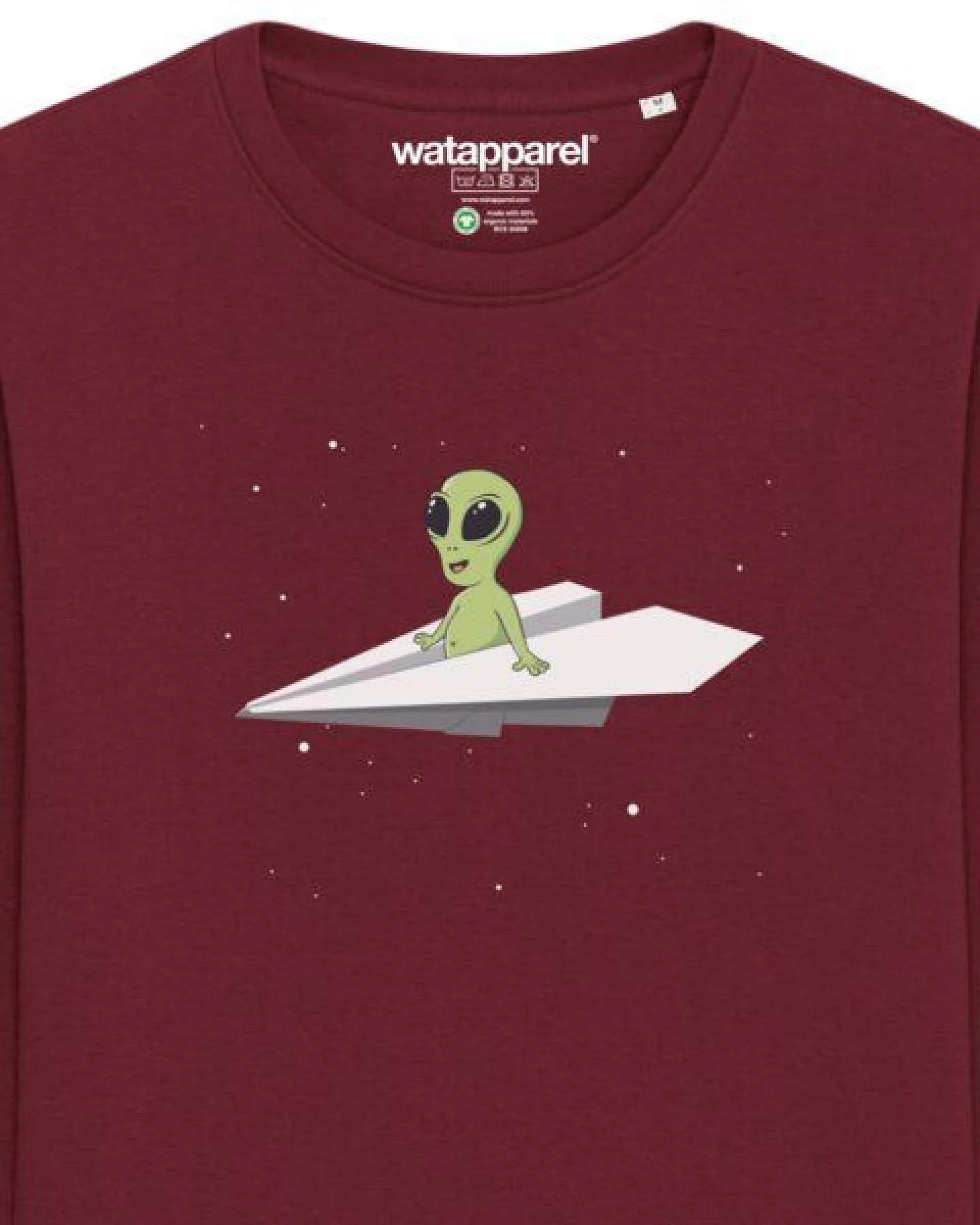 watapparel Sweatshirt Unisex Alien on a paper plane – Ansicht 3