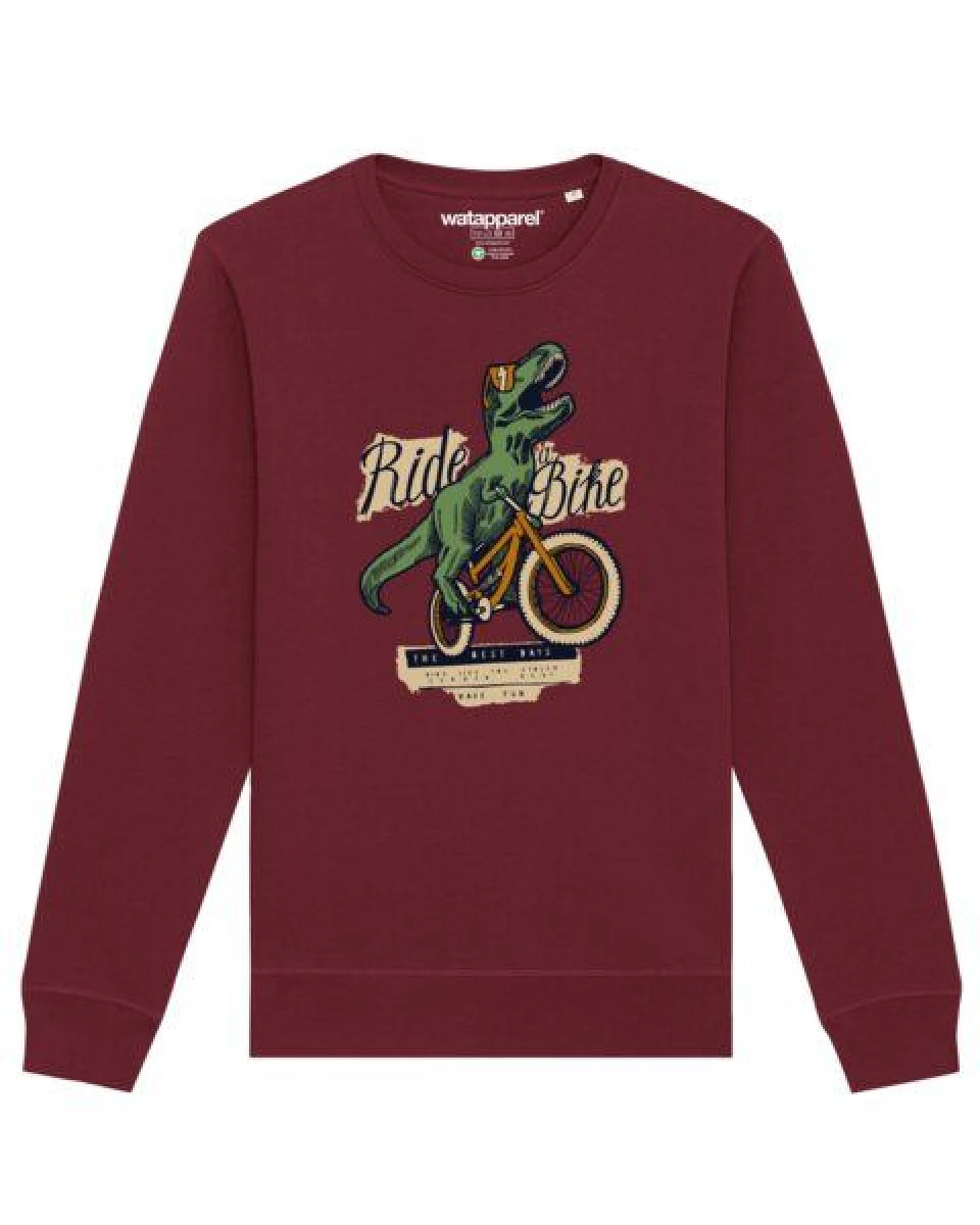 watapparel Sweatshirt Unisex T-Rex Fahrrad – Ansicht 2