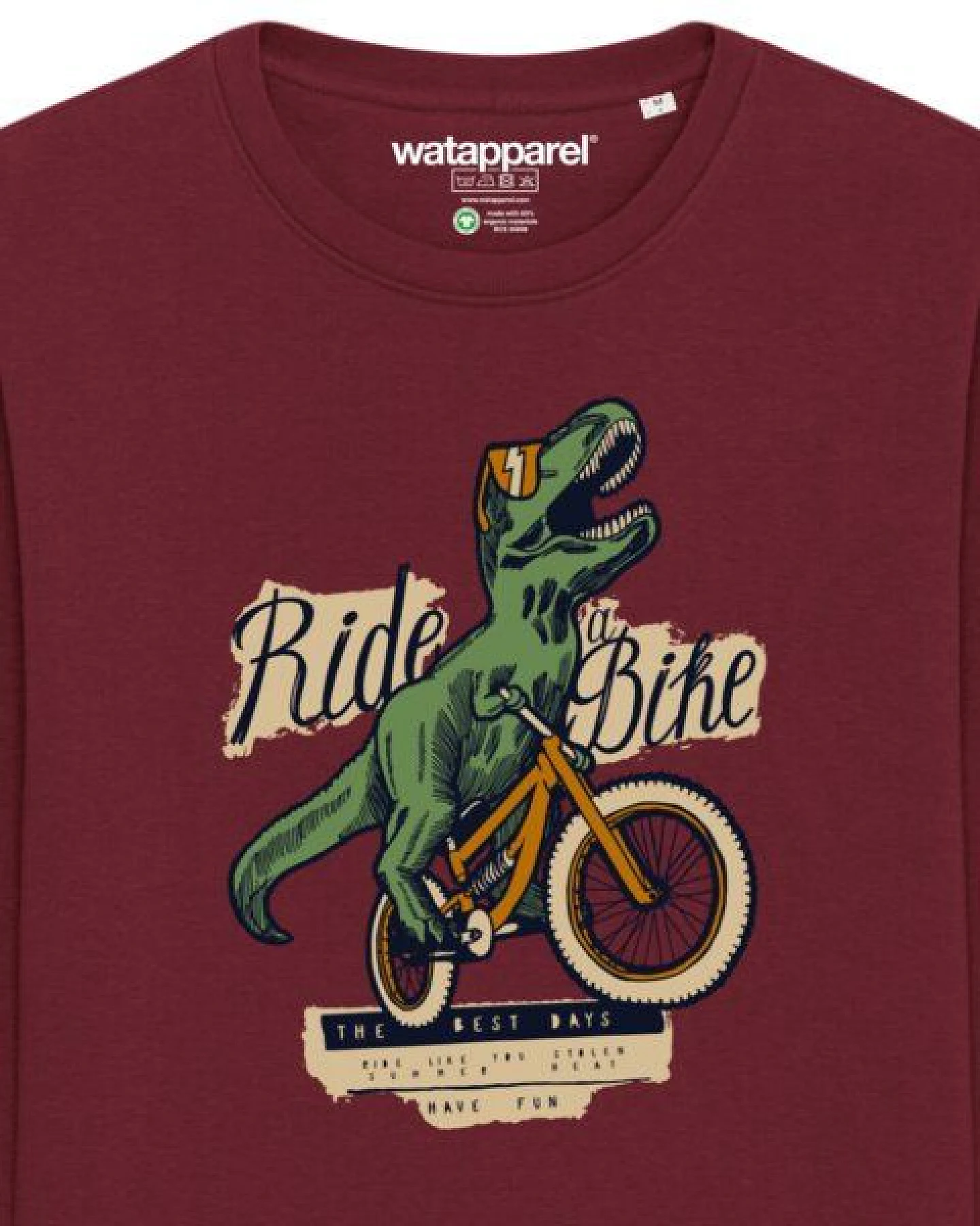 watapparel Sweatshirt Unisex T-Rex Fahrrad – Ansicht 3