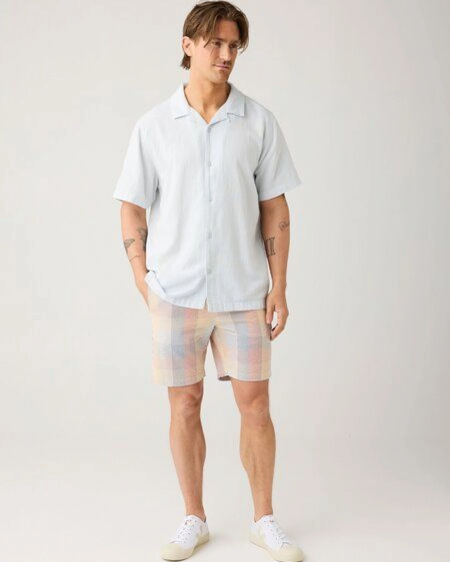 KnowledgeCotton Apparel Lockeres Kurzarmhemd aus Bio-Baumwolle – Ansicht 3