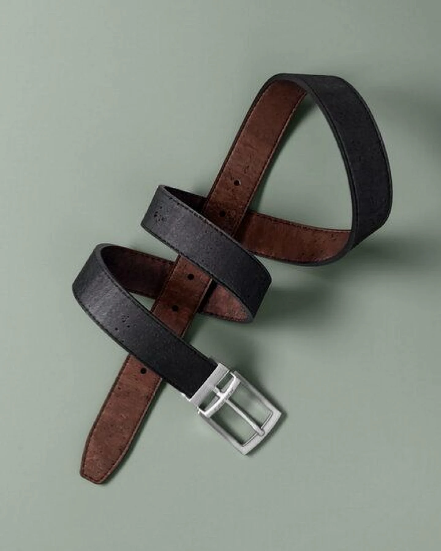corkor Wendbarer / Zweifarbiger Gürtel aus Kork - 3,5cm breit - CK272 – Ansicht 2