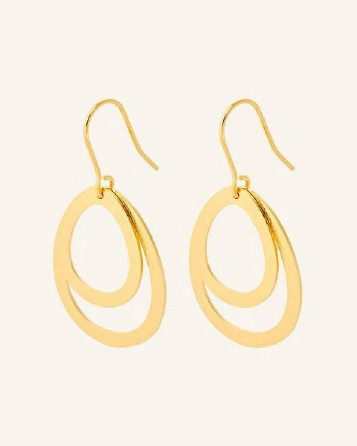 Pernille Corydon Small double drops / Vergoldetes Recycling-Sterlingsilber