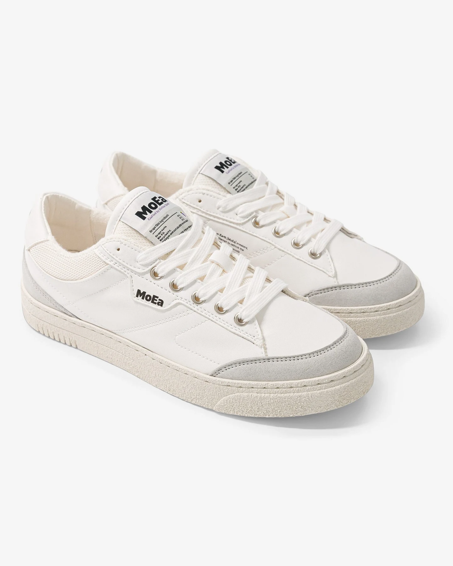 MoEa Herren vegan Sneaker Gen3 Trauben Voll Weiß – Ansicht 2