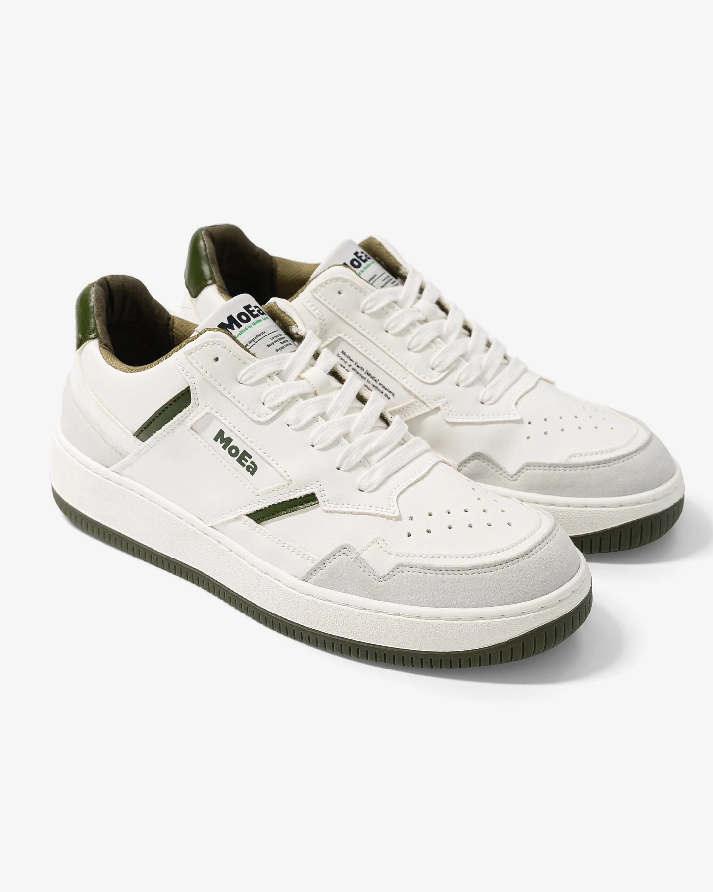 MoEa Herren vegan Sneaker Gen1 Cactus Weiß & Grün – Ansicht 2