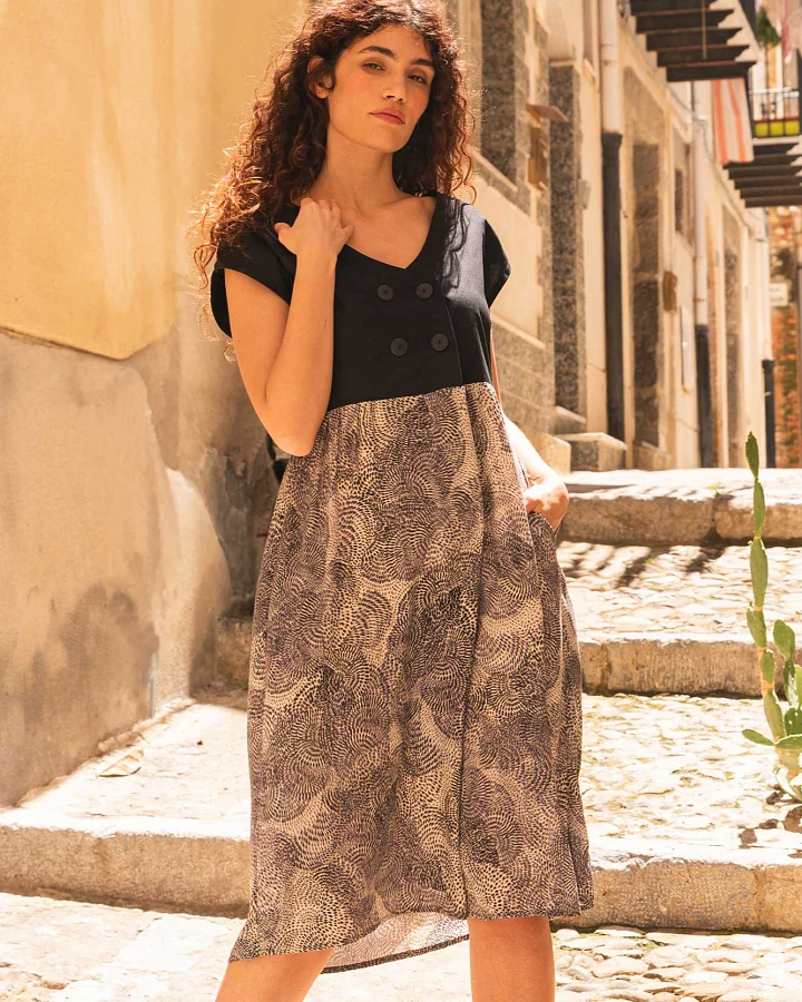 Widda Damen vegan Kleid Malou Schwarz