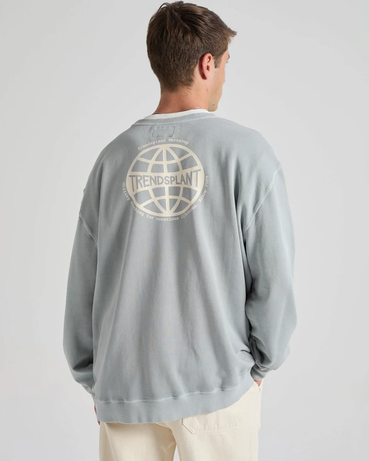 Trendsplant Herren vegan Sweatshirt Hangar Quarry Blue