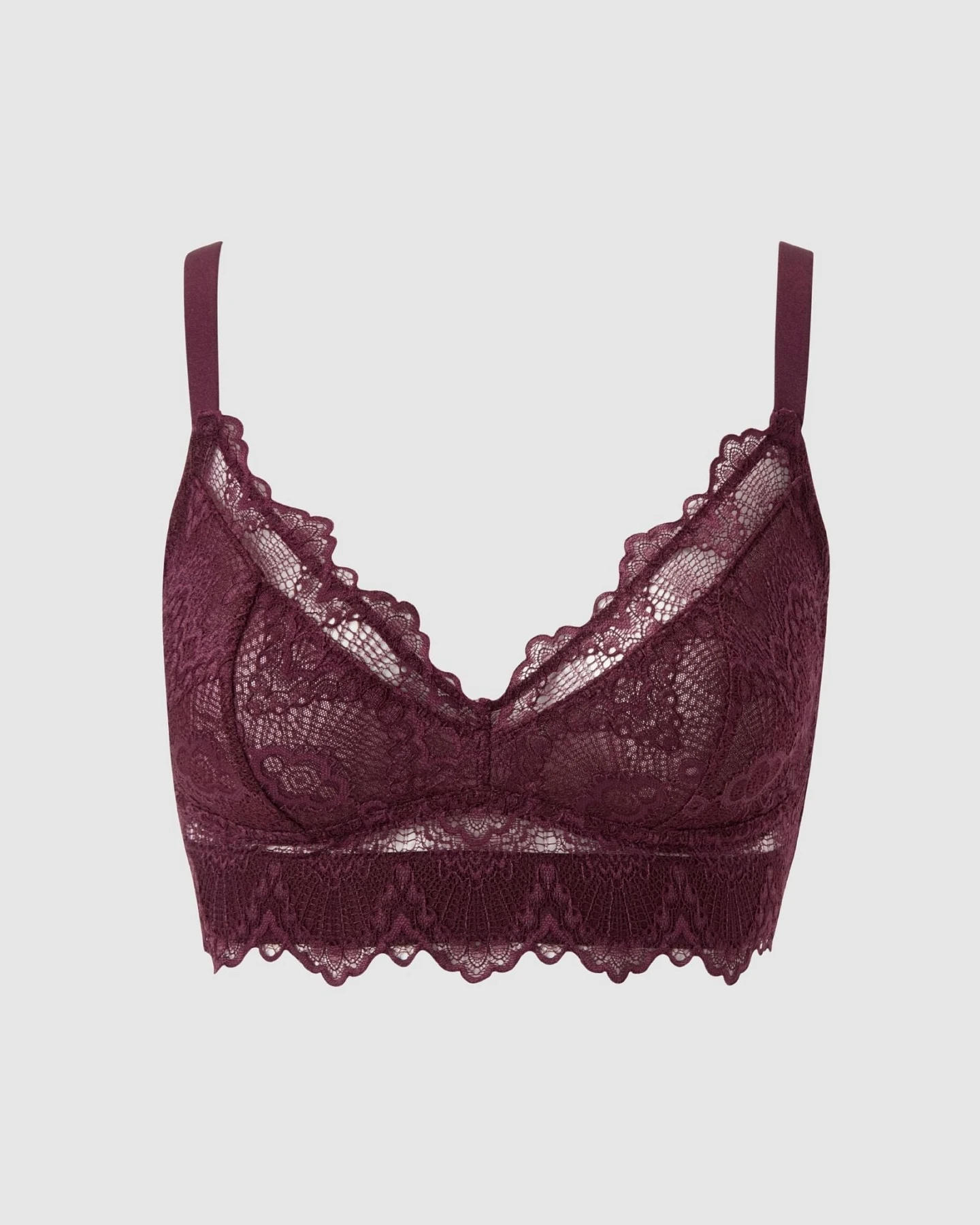 Understatement Damen vegan Bh Mit Spitzenbesatz Cherry – Ansicht 2