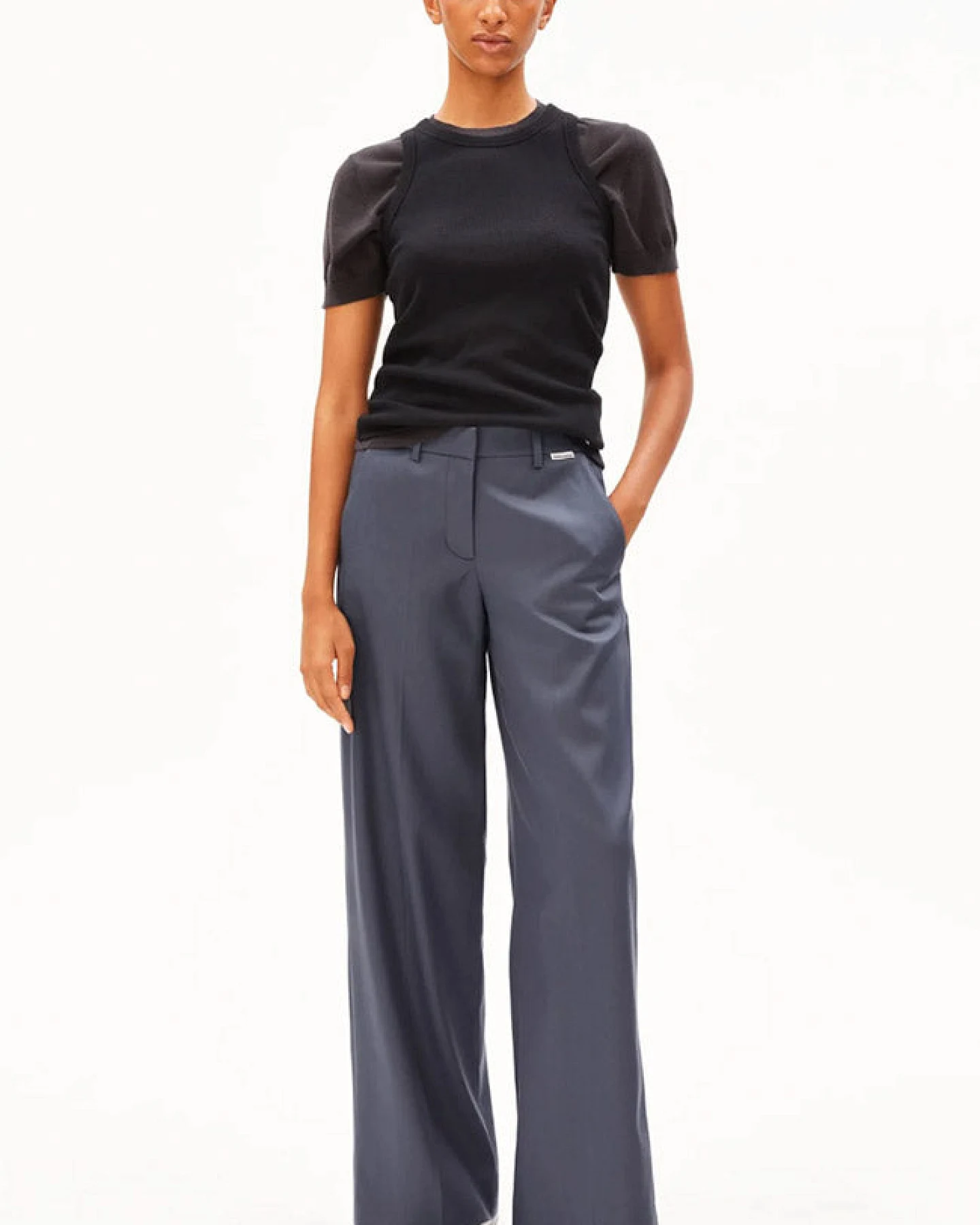 ARMEDANGELS Damen vegan Hose Leandraa Moonshadow Blue – Ansicht 2