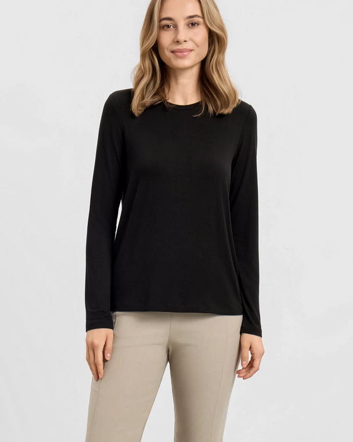 LAURIE Damen vegan T-Shirt Amanda Langärmelig Schwarz
