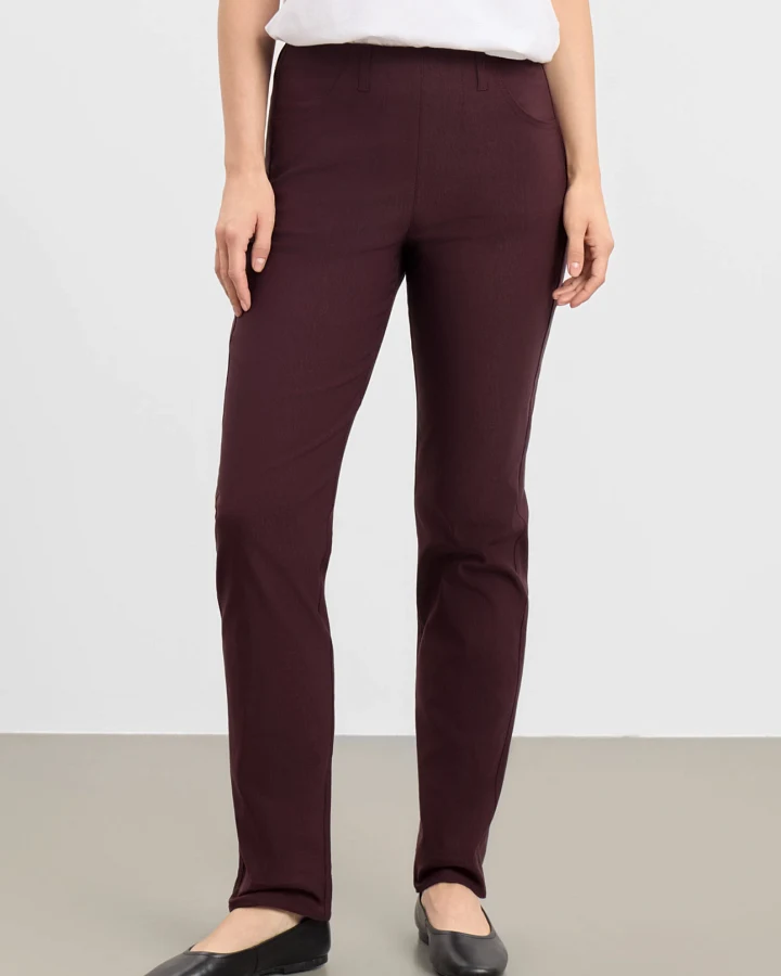 LAURIE Damen vegan Hose Kelly Regular Mittellang Dark Plum
