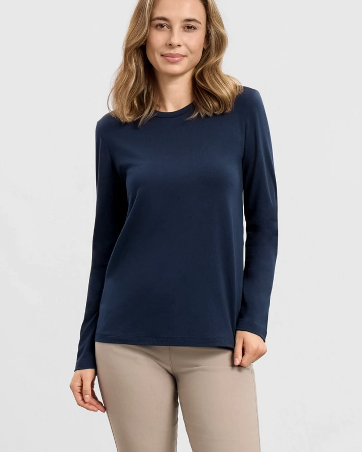 LAURIE Damen vegan T-Shirt Amanda Langärmeli Marineblau