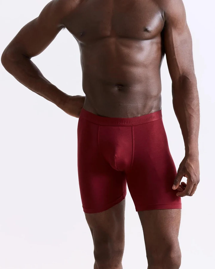erlich textil Light Touch Lange Pants im 3er Pack für Männer aus Lyocell in bordeaux