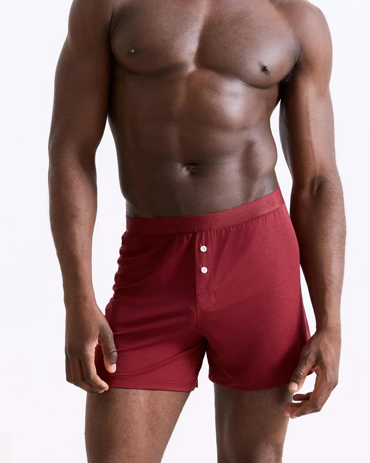 erlich textil Light Touch Boxers im 3er Pack für Männer aus Lyocell in bordeaux