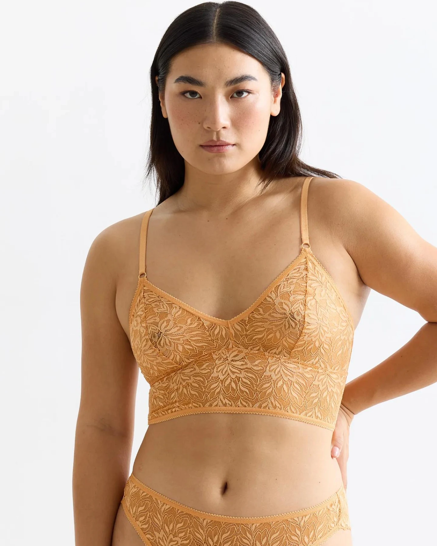 erlich textil Iconic Lace Bralette Top für Frauen aus Polyamid in tiefseeblau – Ansicht 2