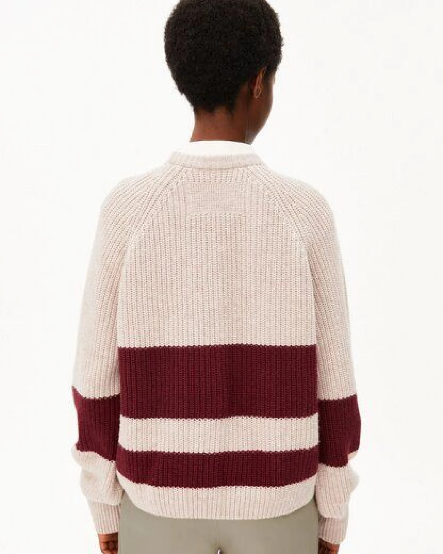 ARMEDANGELS RIB STRIPED Damen Strickpullover aus Bio-Woll Mix – Ansicht 2