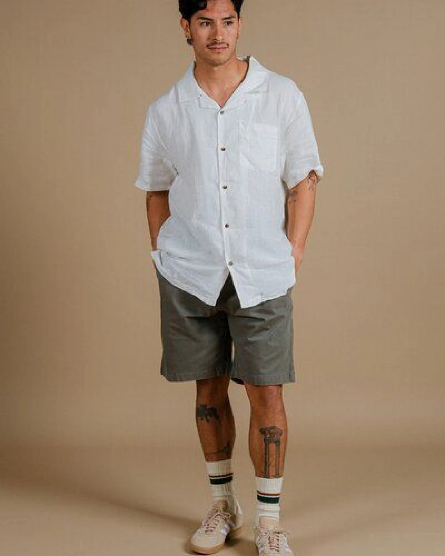 Trendsplant San Miguel Linen S/S Camp Shirt Foam White – Ansicht 2