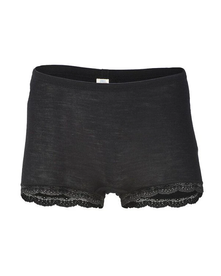 Engel natur Damen Pants mit Spitzenabschluss Bio-Schurwolle/Seide