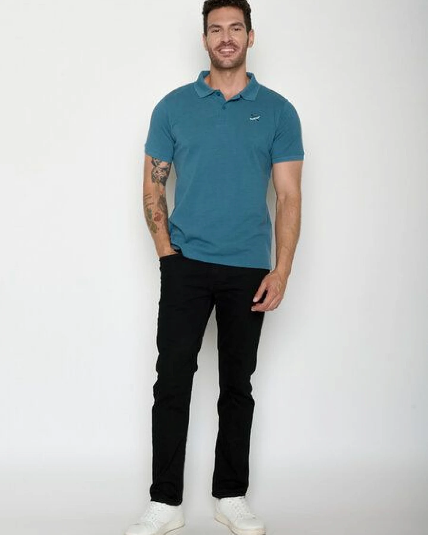 GREENBOMB Polo-Shirt Canoe Cross Strike Tidal Blue – Ansicht 4