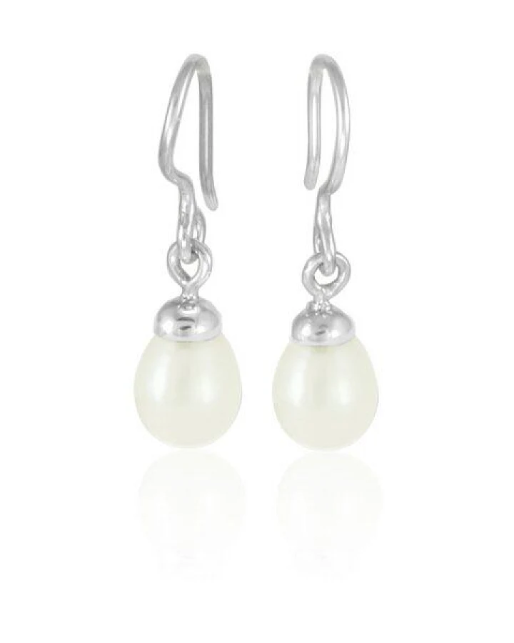 pakilia Silber Ohrringe Perlentropfen Fair-Trade und handmade